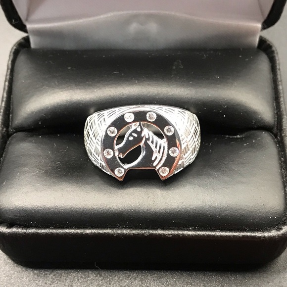 925 Sterling Silver Horse Shoe Design Men's Ring size 10